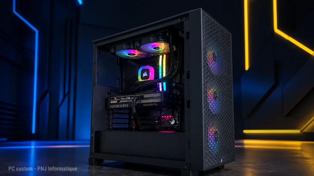 PC Gamer avec watercooling all in one et boitier Corsair